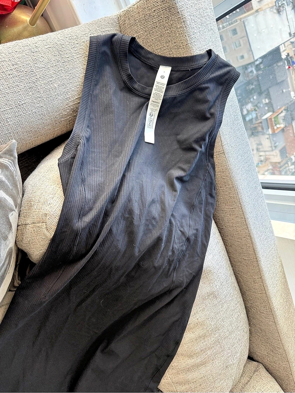 lululemon All Aligned Ribbed Midi Dress Black